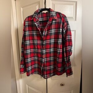 Favorite Daughter Red and Black Plaid Shirt